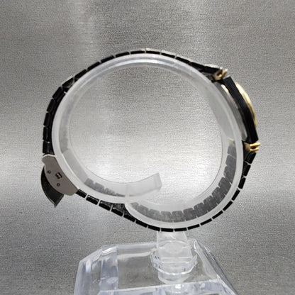 Seiko Watch Women 20mm Black Dial Black Tone Round 73210249 New Battery8