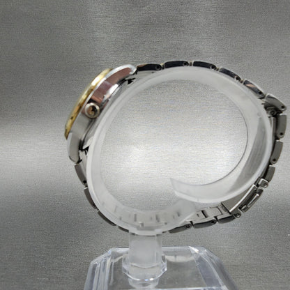 Seiko Solar Watch Women 28mm Blue Dial Two Tone Daydate Round READ!!!! V1380AB06