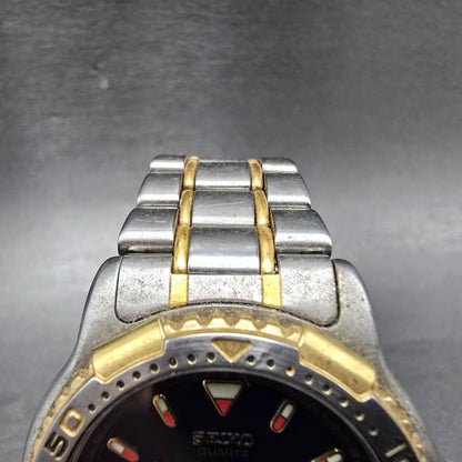 Seiko SQ Sports 150 Dive Watch Men Blue Dial Two Tone Daydate 7N43-6029 PARTS5