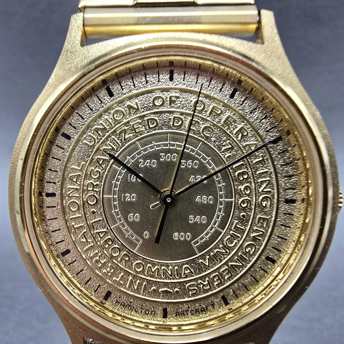 Hamilton Watch Men 34mm Champagne Dial Gold Round 9812U Operating Engineers PART2