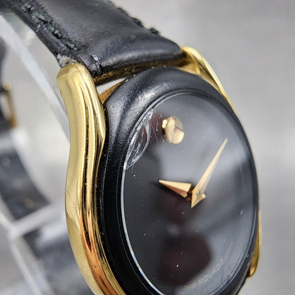 Movado Museum Watch Women 24mm Black Dial Gold Tone Round 88.66.820.N New Batt3