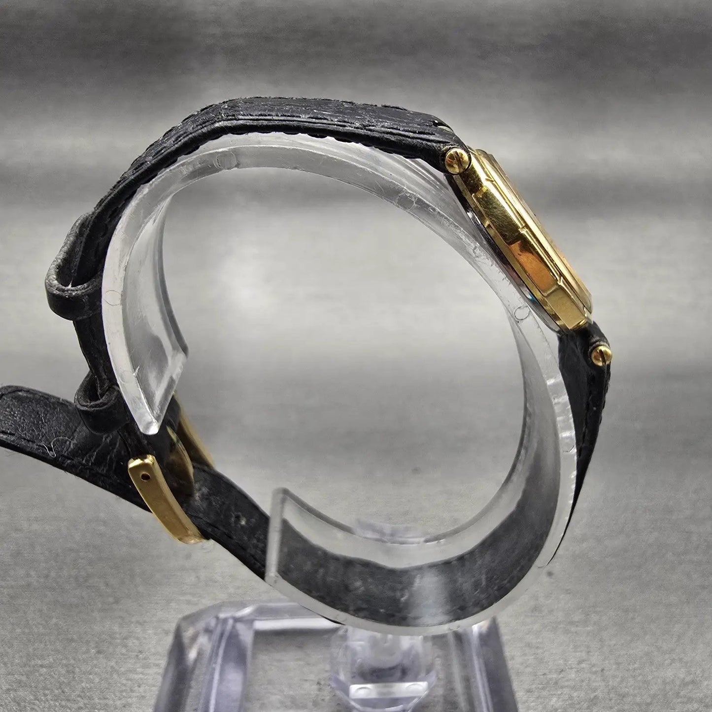 Seiko Watch Women 22mm Black Dial Gold Tone Round 2C20-0050 New Battery Vintage8