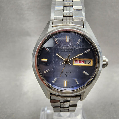 Seiko Automatic Watch Women 24mm Blue Dial Silver Tone Daydate 27060320 Runs0