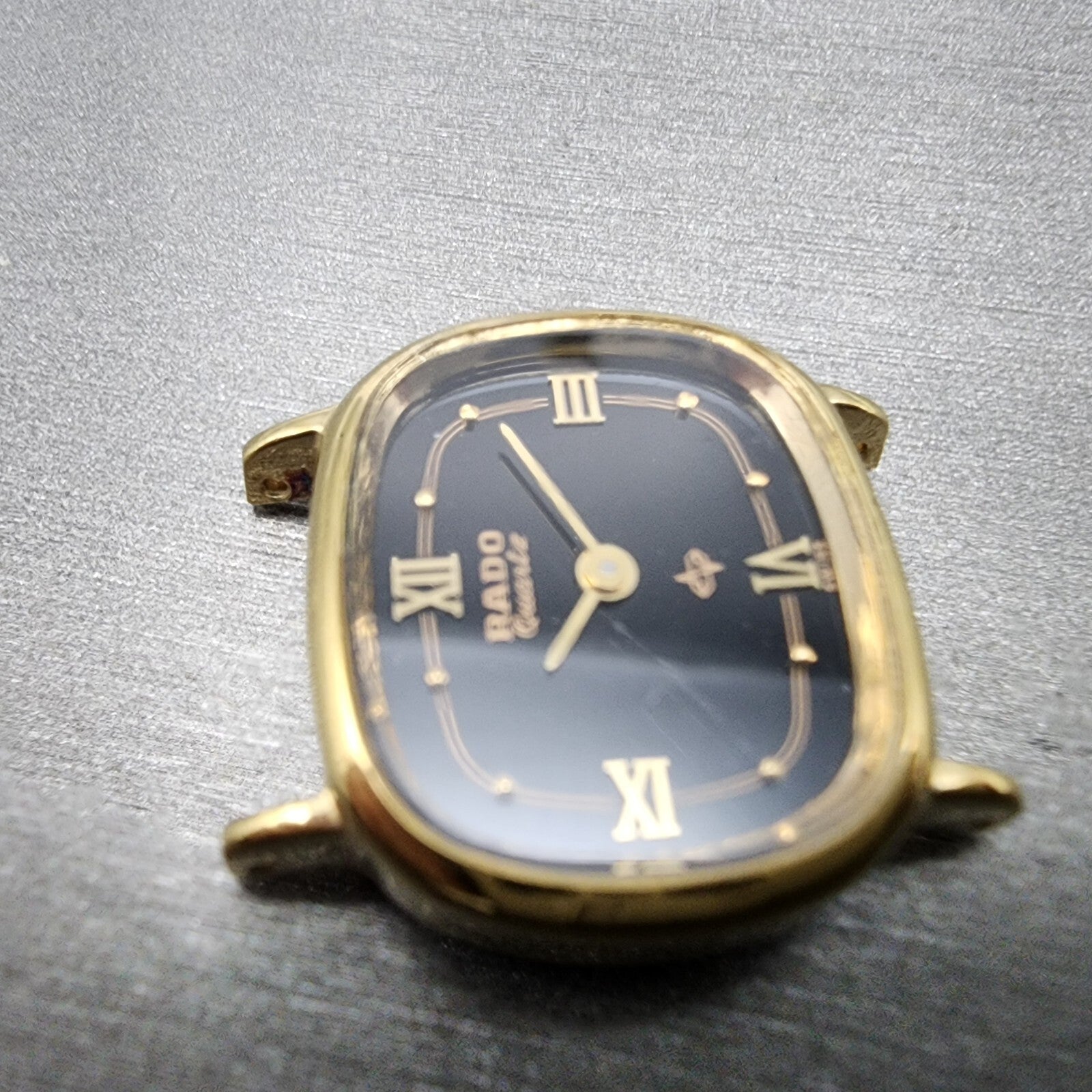 Rado Watch Women 23mm Black Dial Gold Tone Rectangle 700.9003.2 PARTS4
