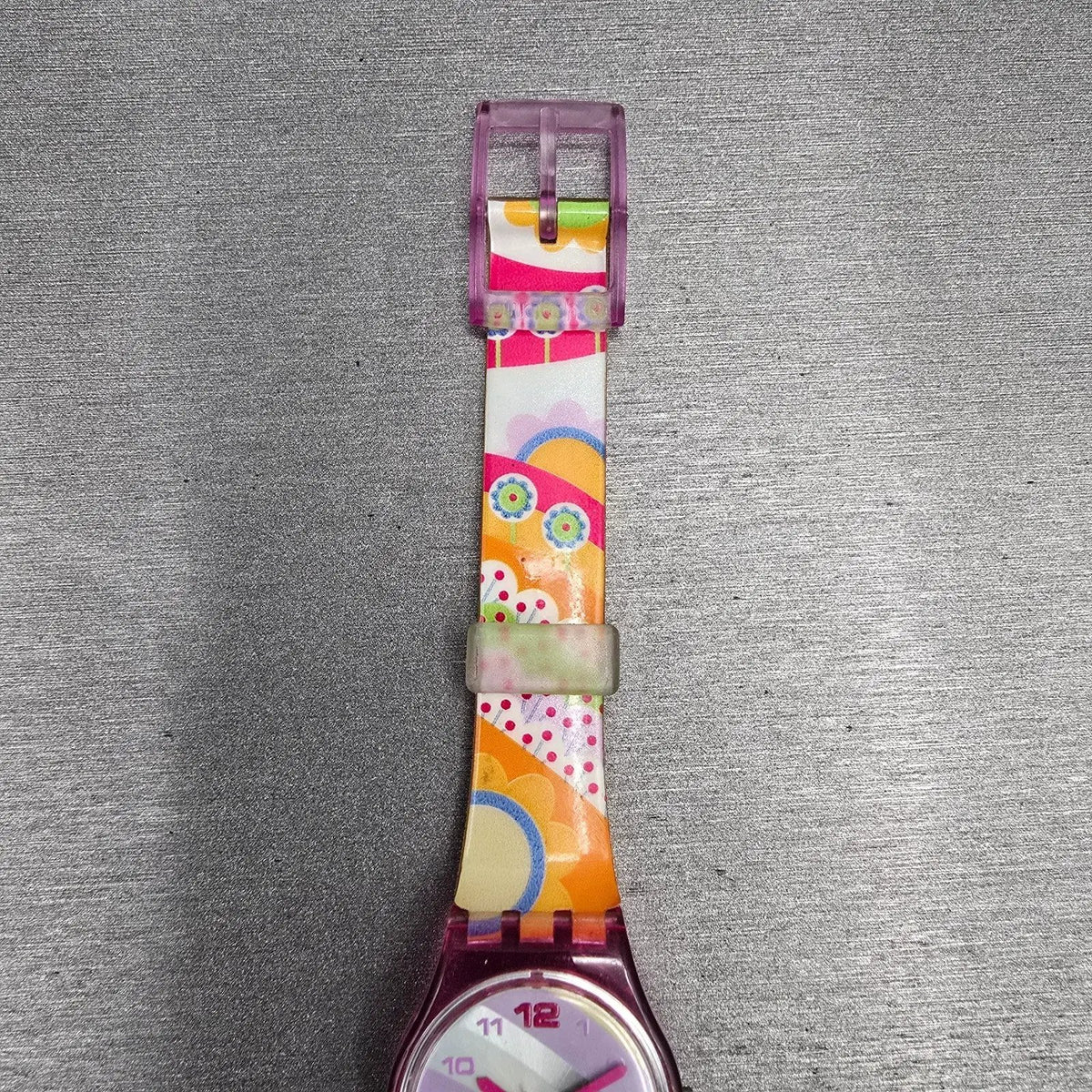 Swatch Summer Day Watch Women 25mm Silver Dial Pink Case LV106 New Battery2