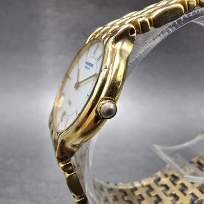 Raymond Weil Watch Women 24mm White Dial Gold Plated Date Round 4702 New Batt KT2
