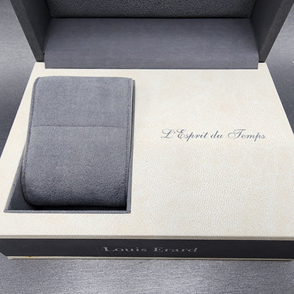 Louis Erard Watch Box Faux Leather Gray & Cream Manual & Warranty Card3