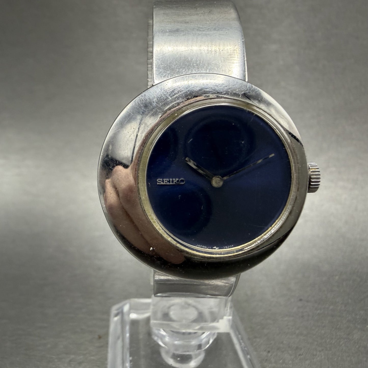Seiko Watch Women 30mm Blue Dial Silver Tone Round Manual 111020 PARTS0