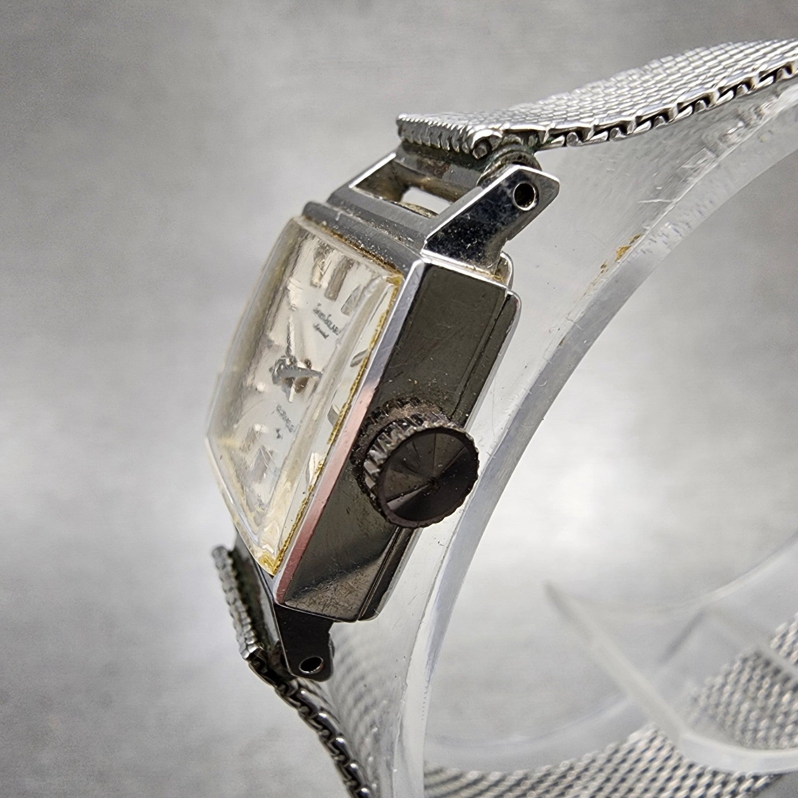 Seiko Solar Special Tank Watch Women 15mm Silver Tone Stainless Steel Runs2
