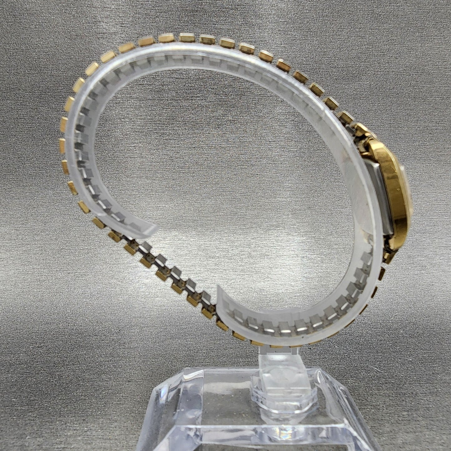 Seiko Watch Women 29mm Gold Dial Gold Tone Rectangle Manual Wind Runs 11349910