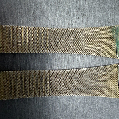 Longines Bracelet 21mm Gold Tone Mesh Duchess USA Vintage Two Piece6