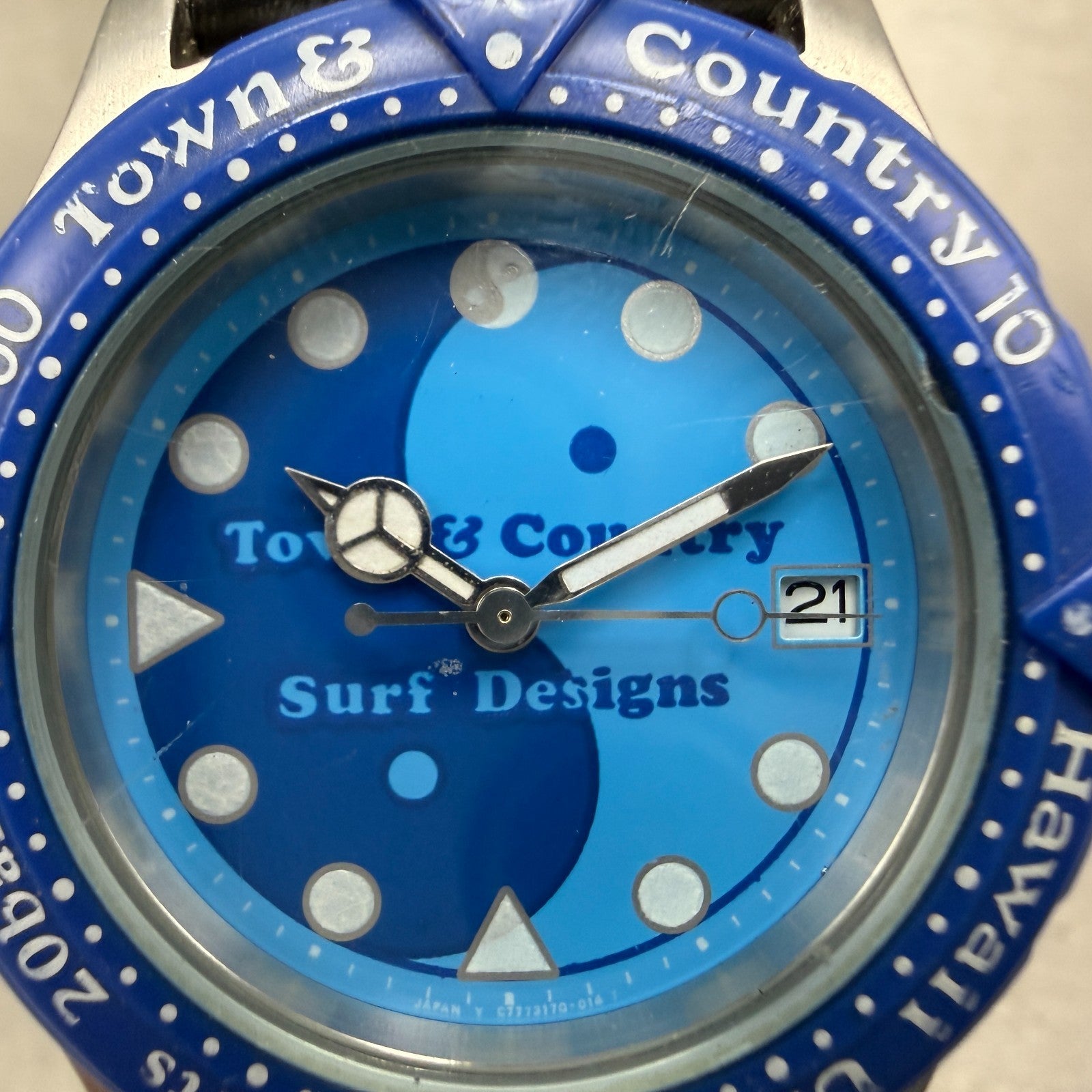 Orient Town & Country Dive Watch Men 36mm Blue Dial Silver Tone Date New Battery1
