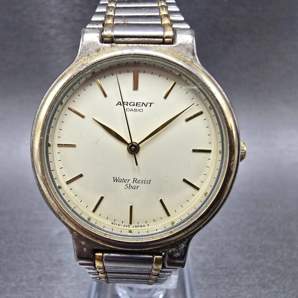 Casio Argent Watch 33mm Champagne Dial Two Tone Round MTW-310 PARTS0