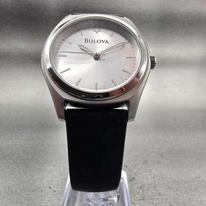 Bulova Watch Women 30mm Silver Dial Silver Tone Round 96L113 New Battery5