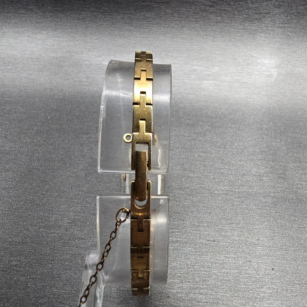 Seiko Watch Women 13mm Gold Dial Gold Tone Rectangle 1320-5940 New Battery JP7