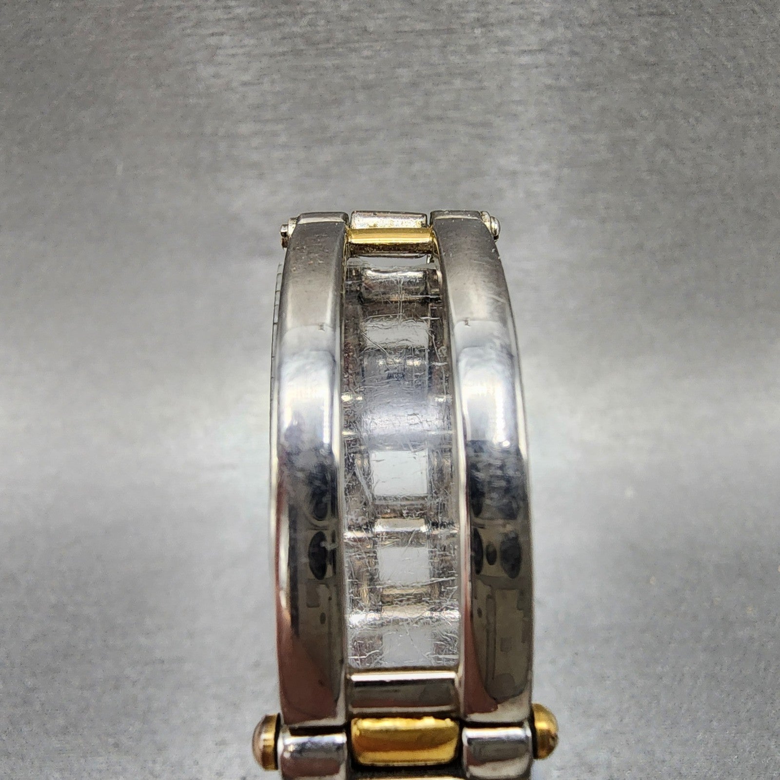 Bulova Tank Watch Women 14mm White Dial Two Tone Rectangle 98t14 New Battery4