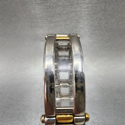 Bulova Tank Watch Women 14mm White Dial Two Tone Rectangle 98t14 New Battery4