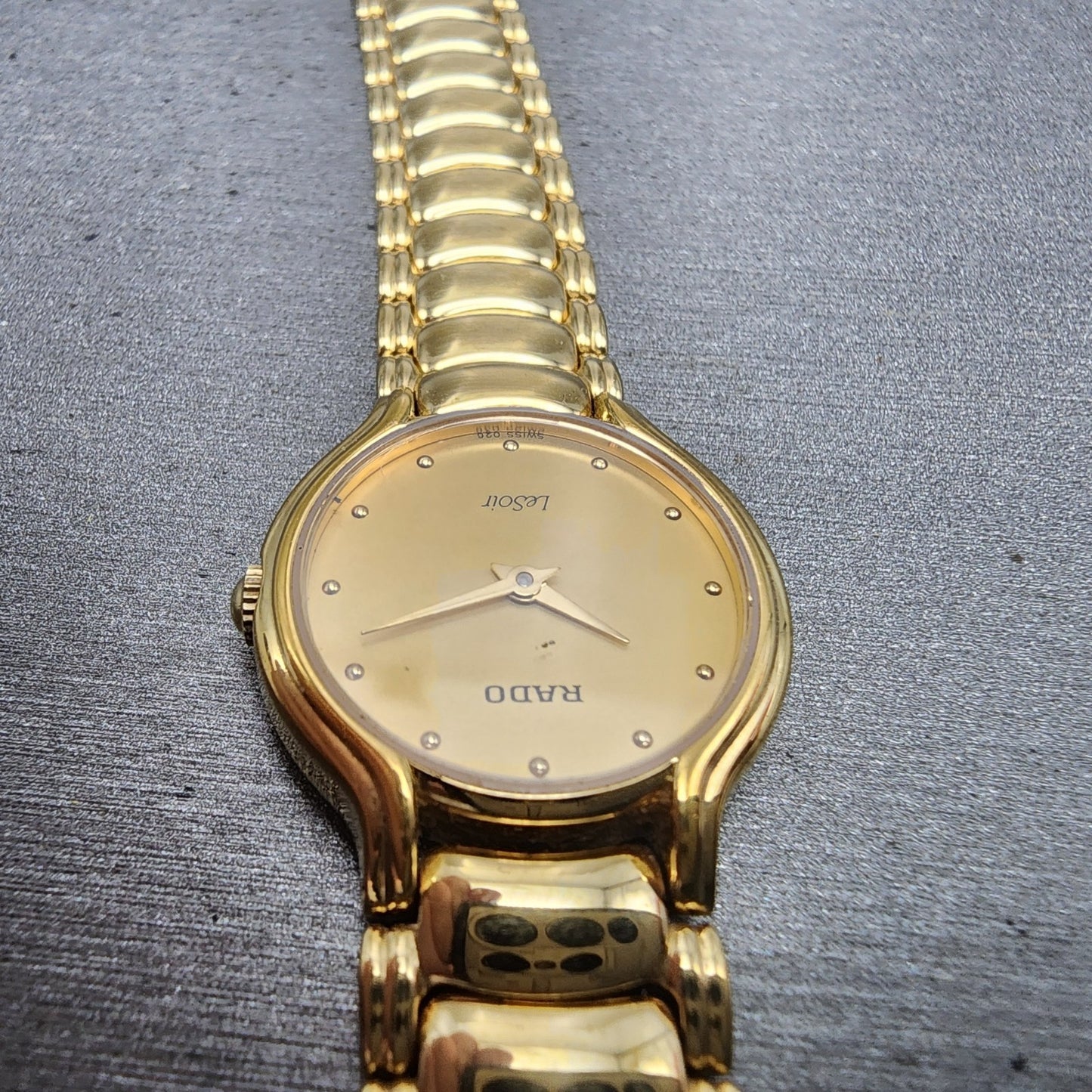 Rado Lesoir Watch Women 23mm Gold Dial Gold Tone Roud 202 PARTS5