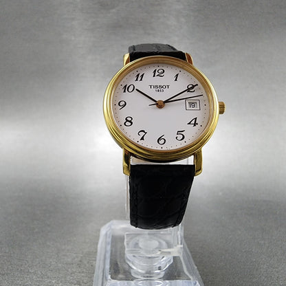 Tissot Watch Women 27mm White Dial Gold Tone Date Round T830/930 New Battery5