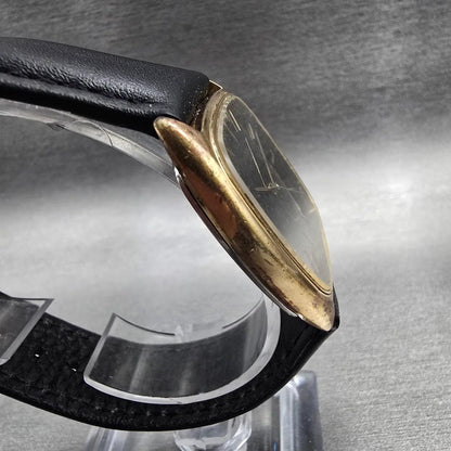 Citizen CQ Watch Men 32mm Black Dial Gold Tone Rectangle 4-795547 New Battery3