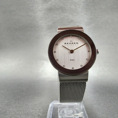 Skagen Watch Women 26mm Silver Dial Stainless Steel Round 358SSSD New Battery5