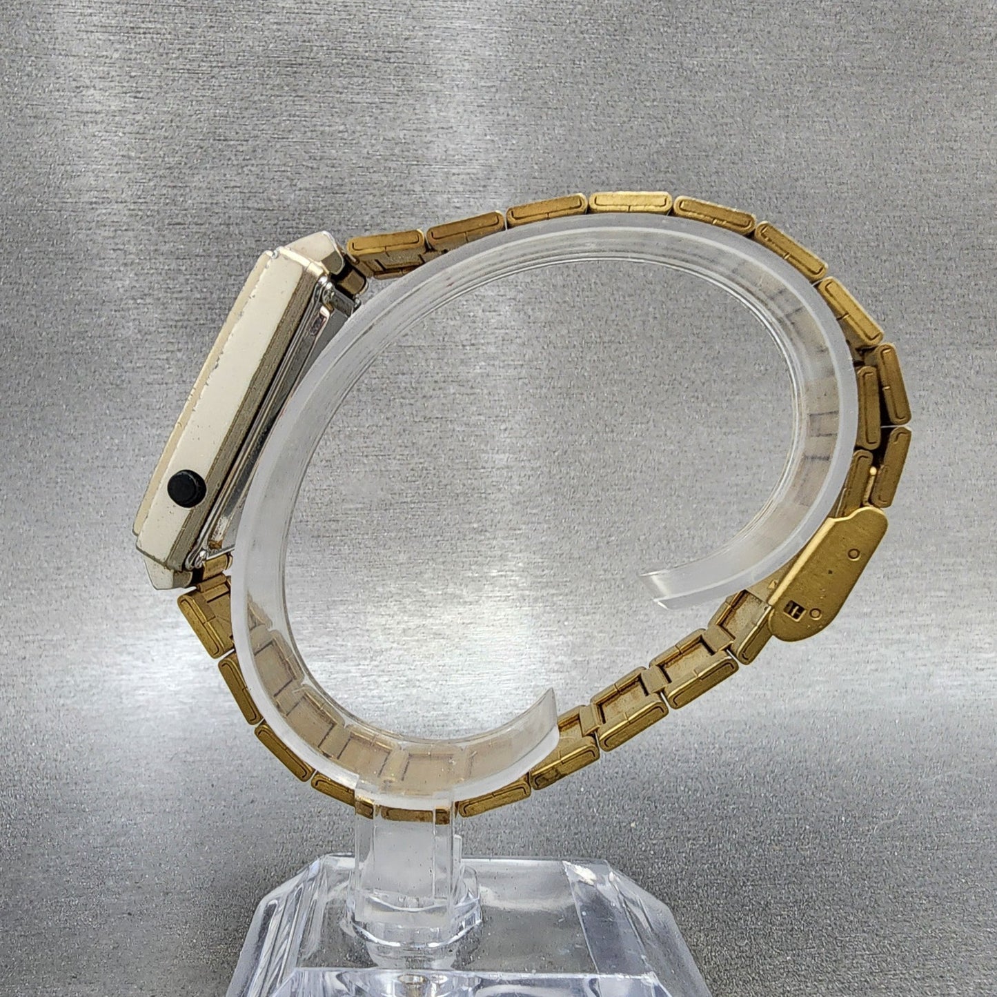 Casio Futurist Watch Women 21mm Digital Black Dial Gold Tone Rectangle New Batt6
