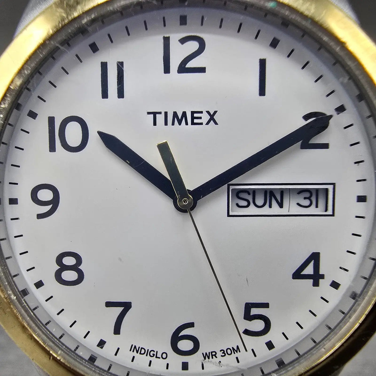 Timex Easy Reader Watch Men 36mm White Dial Two Tone Daydate Round New Battery 61