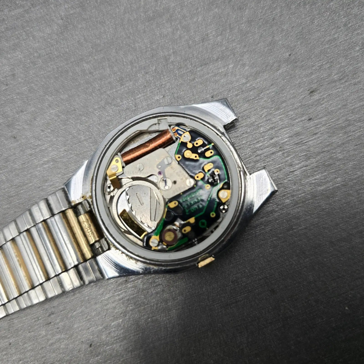Seiko Watch Men 33mm White Dial Two Tone Daydate SQ 7132A VTG PARTS13