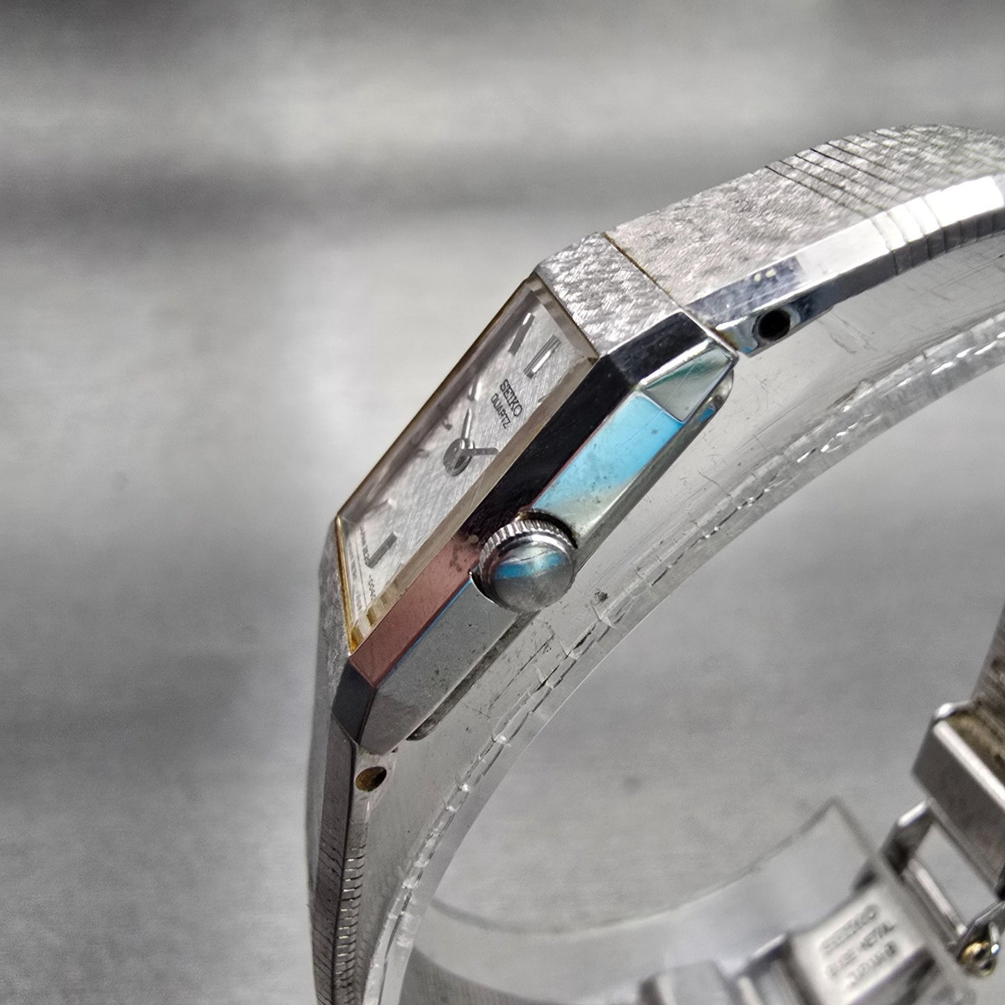 Seiko Watch Women 12mm Silver Dial Silver Tone Rectangle 2E20-5029 New Battery2