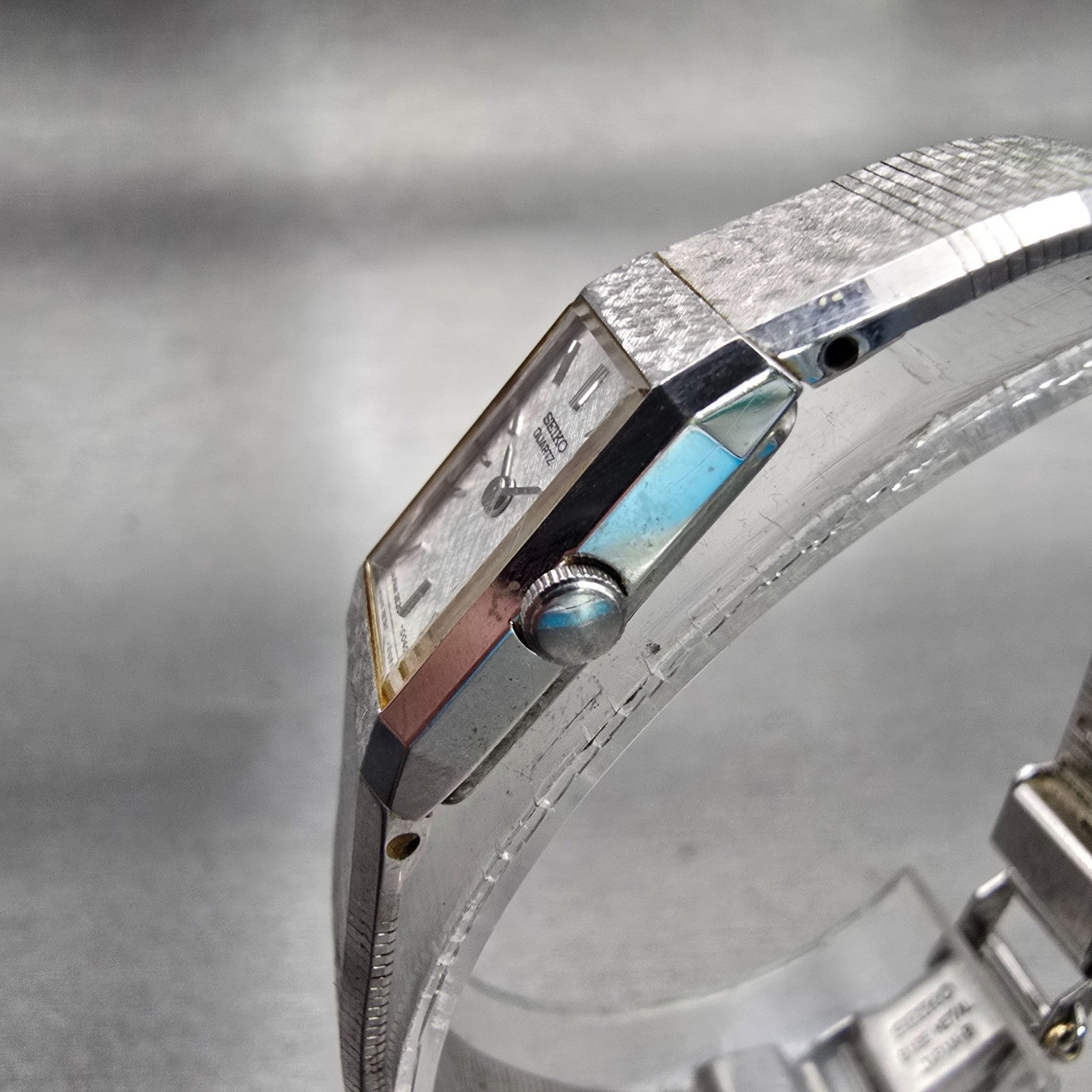 Seiko Watch Women 12mm Silver Dial Silver Tone Rectangle 2E20-5029 New Battery2
