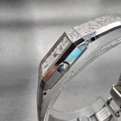 Seiko Watch Women 12mm Silver Dial Silver Tone Rectangle 2E20-5029 New Battery2