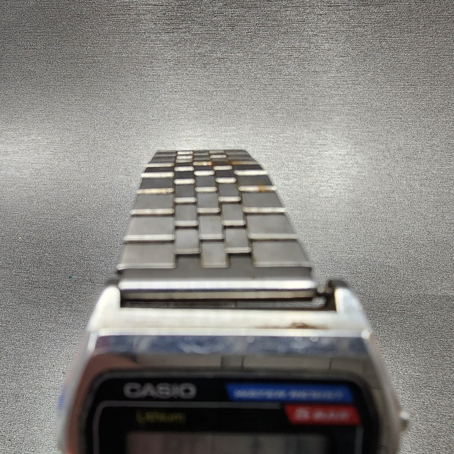 Casio W38 Watch Men 33mm LCD Silver Tone Alarm Chrono Octagon READ!!!! New Batt4