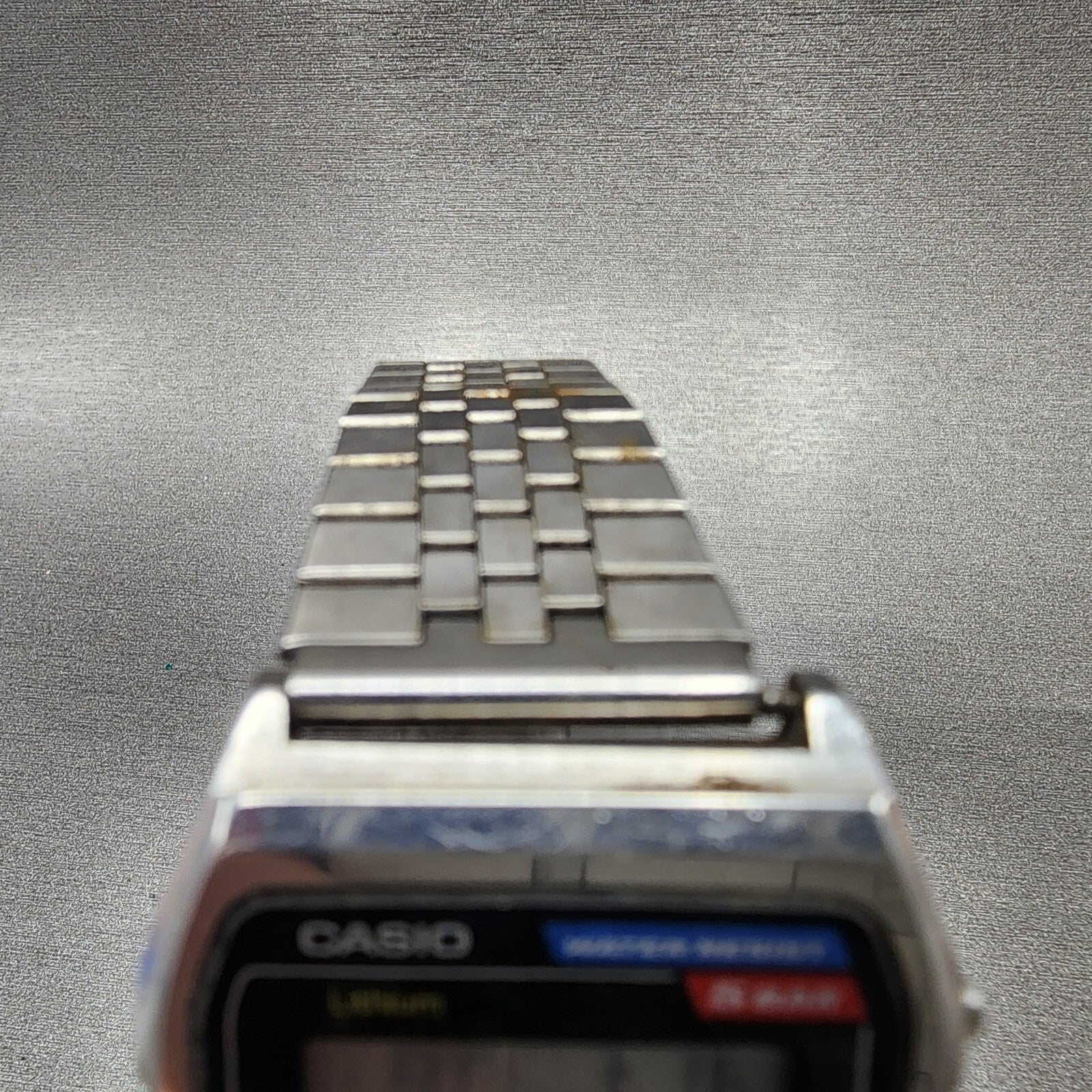 Casio W38 Watch Men 33mm LCD Silver Tone Alarm Chrono Octagon READ!!!! New Batt4