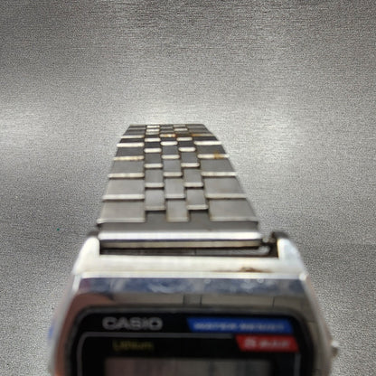 Casio W38 Watch Men 33mm LCD Silver Tone Alarm Chrono Octagon READ!!!! New Batt4