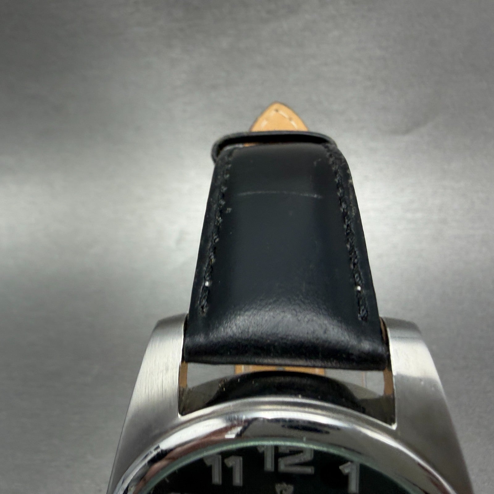 Croton Watch Men 44mm Black Dial Silver Tone Daydate Round New Battery4