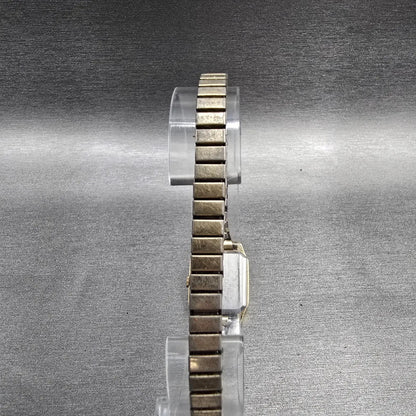 Seiko Watch Women 19mm Champagne Dial Gold Tone Rectangle 5421-5110 New Batt JP77