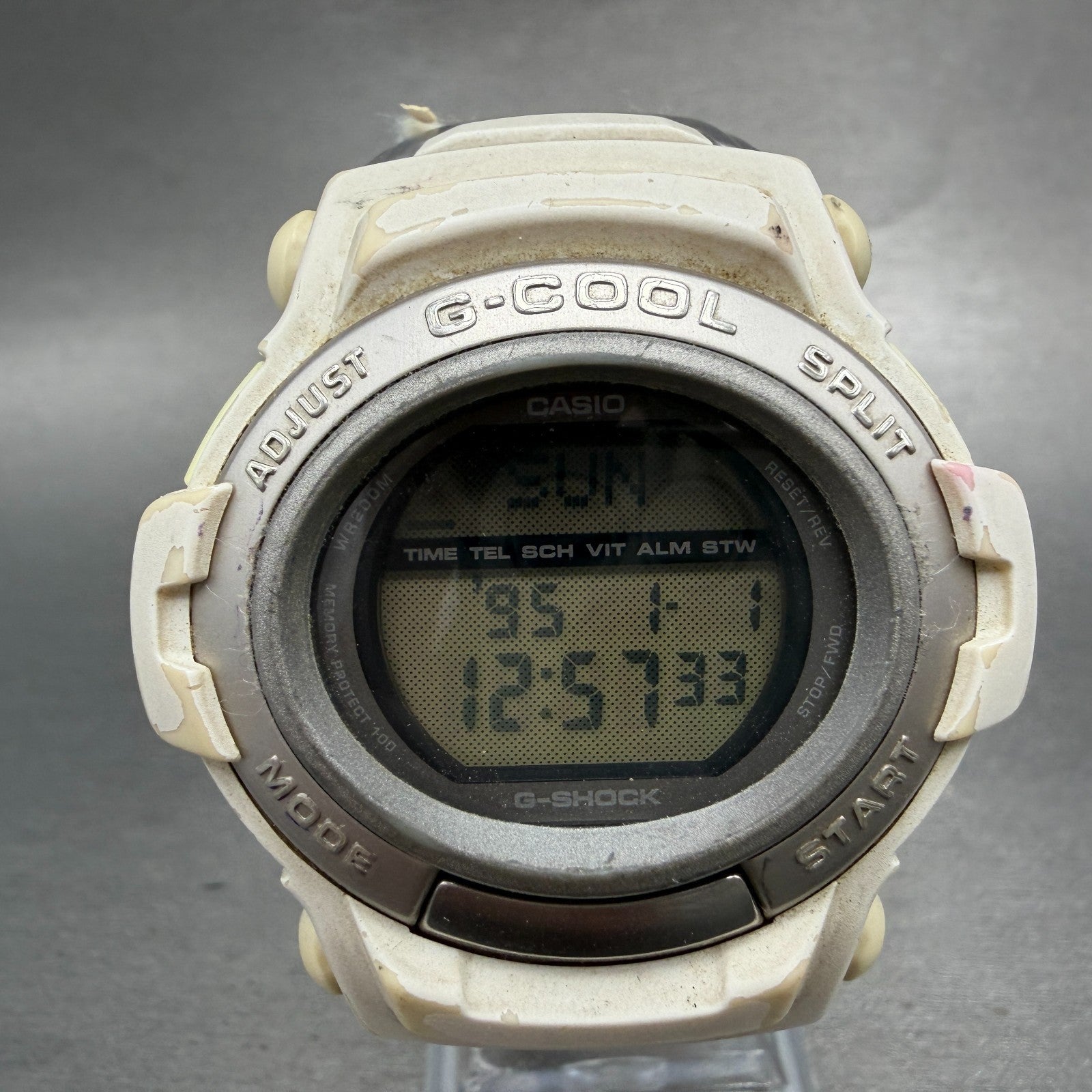 Casio G-Shock GT-008 Watch Men 47mm Digital White Alarm Chrono New Battery0