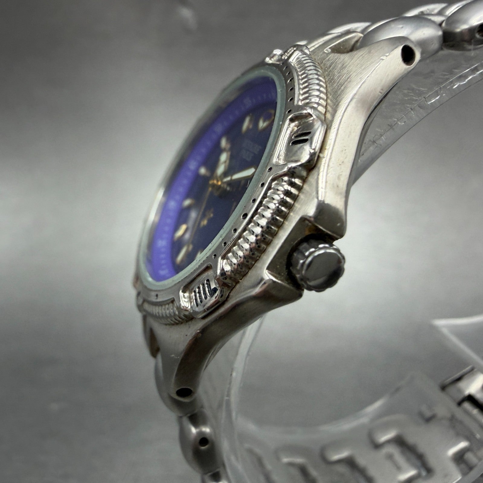 Seiko Alba Sefaire Dive Watch Women 28mm Purple Dial Steel V701-1V20 New Battery2