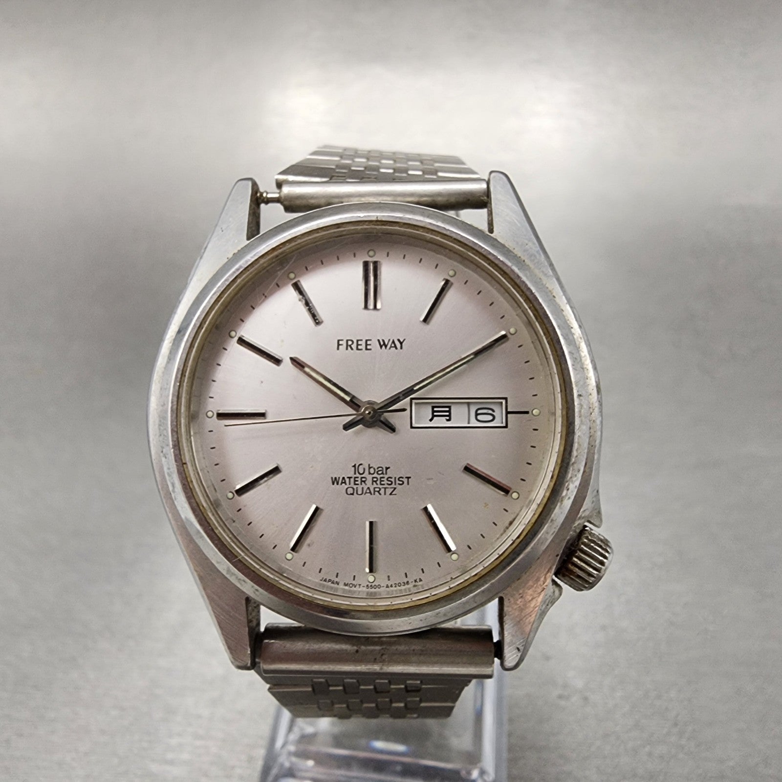Citizen Free Way Watch Men 37mm Silver Dial Steel Daydate 5500A41598 New Batt0