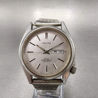 Citizen Free Way Watch Men 37mm Silver Dial Steel Daydate 5500A41598 New Batt0