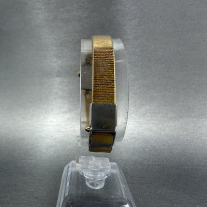 Seiko Watch Women 17mm Brown Dial Gold Tone Rectangle 2C20-5789 New Battery CBA7