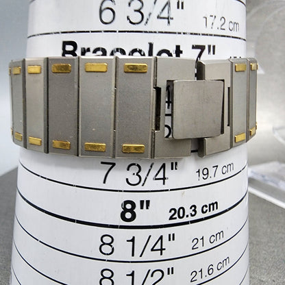 Seiko Tank Watch Men 26mm Silver Dial Two Tone Rectangle 74305479 PARTS12