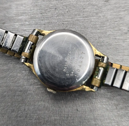 Seiko Watch Women 22mm Champagne Dial Gold Tone Round 5420-0049 New Battery VTG10