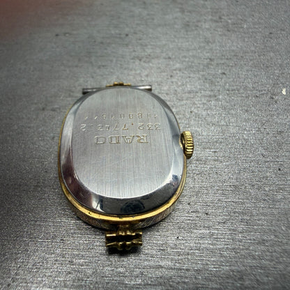 Rado Watch Women 20mm Gold Dial Gold Tone Oval Manual Wind Runs 332.7743.210
