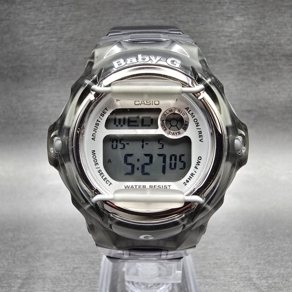 Casio Baby-G BG-169R Watch Women 42mm Silver Gray Chrono Alarm Round New Battery0
