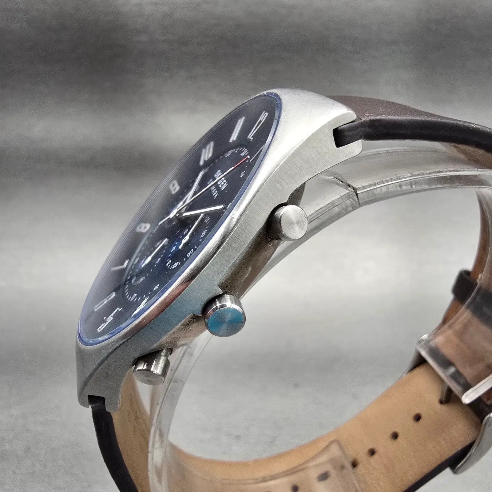 Skagen Grenen Chronograph Watch Men 42mm Blue Dial Silver Tone SKW6842 New Batt2