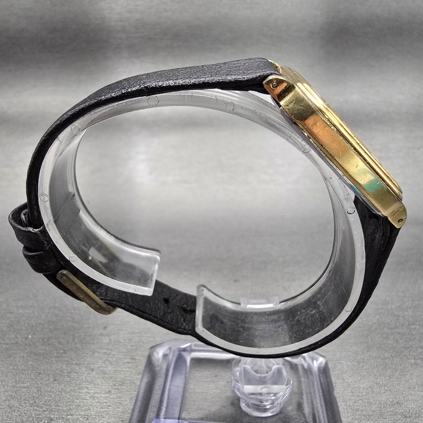 Seiko Watch Men 30mm Gold Dial Gold Tone Rectangle 7433-5009 READ!!! New Battery8