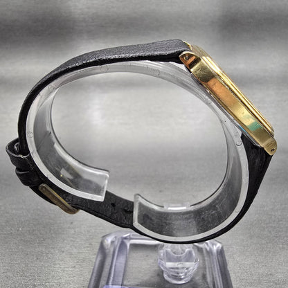 Seiko Watch Men 30mm Gold Dial Gold Tone Rectangle 7433-5009 READ!!! New Battery8