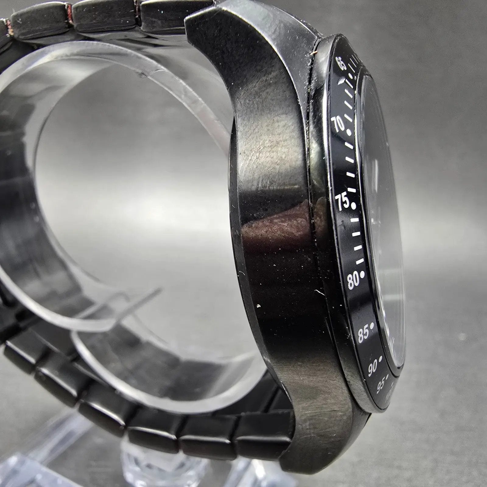 Invicta Signature II Watch Men 44mm Black Dial Black Tone Daydate 7352 New Batt3