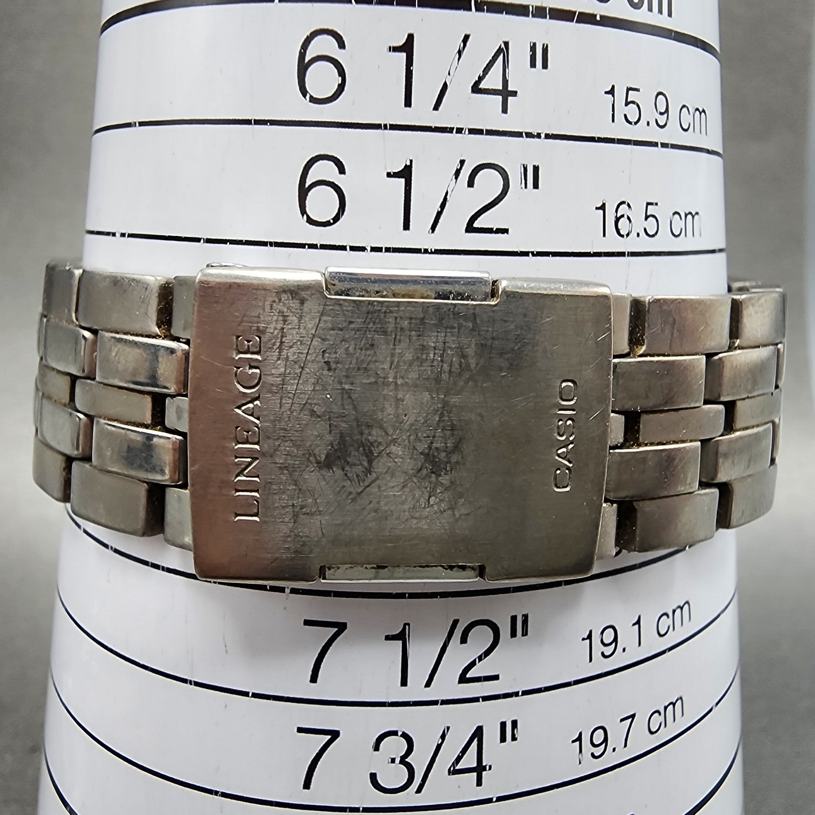Casio Lineage Watch Men 41mm White Dial Titanium Analog Digital Solar Runs9